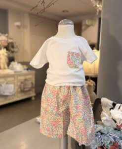 COMPLETO FIORI ROSA VERDE